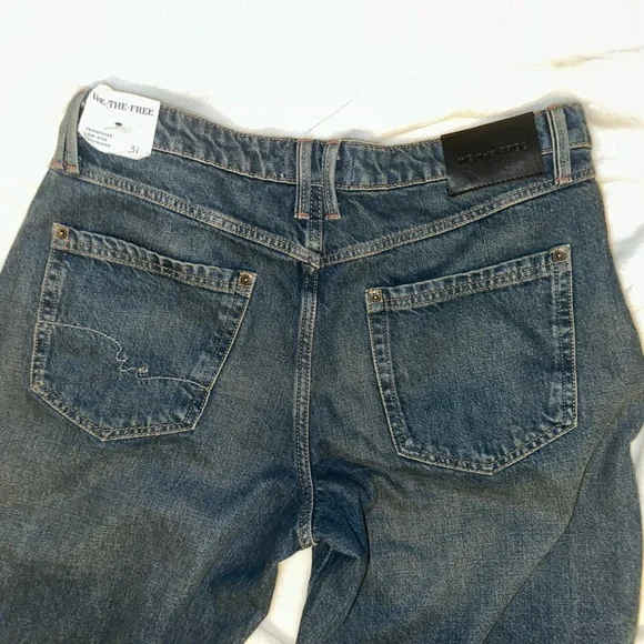 Free People Blue Boyfriend Jeans Classic Denim - Picture 4 of 6